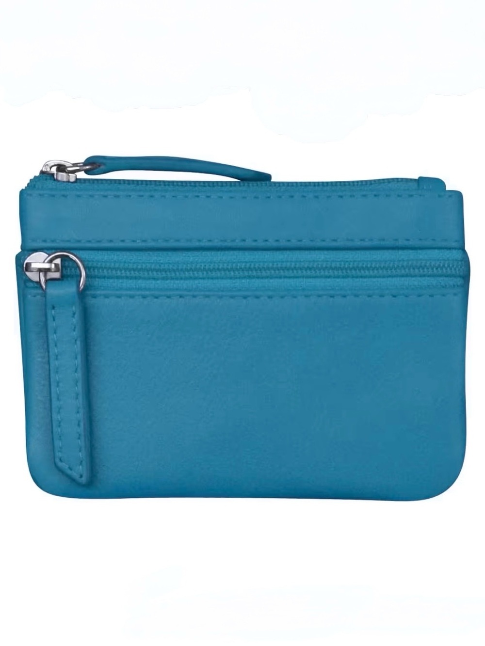 ILI NEW YORK Mini Leather Coin Purse, Compact Design with Key Ring RFID